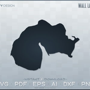 Wall Lake SVG - Digital File Set - Michigan | Vector Outline Map Shape; Ideal for DIY, Laser, Glowforge, Cricut, Cut File Projects
