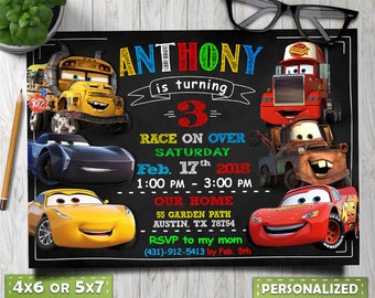 cars invitation etsy disney car invitations