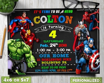 superhero invitation etsy