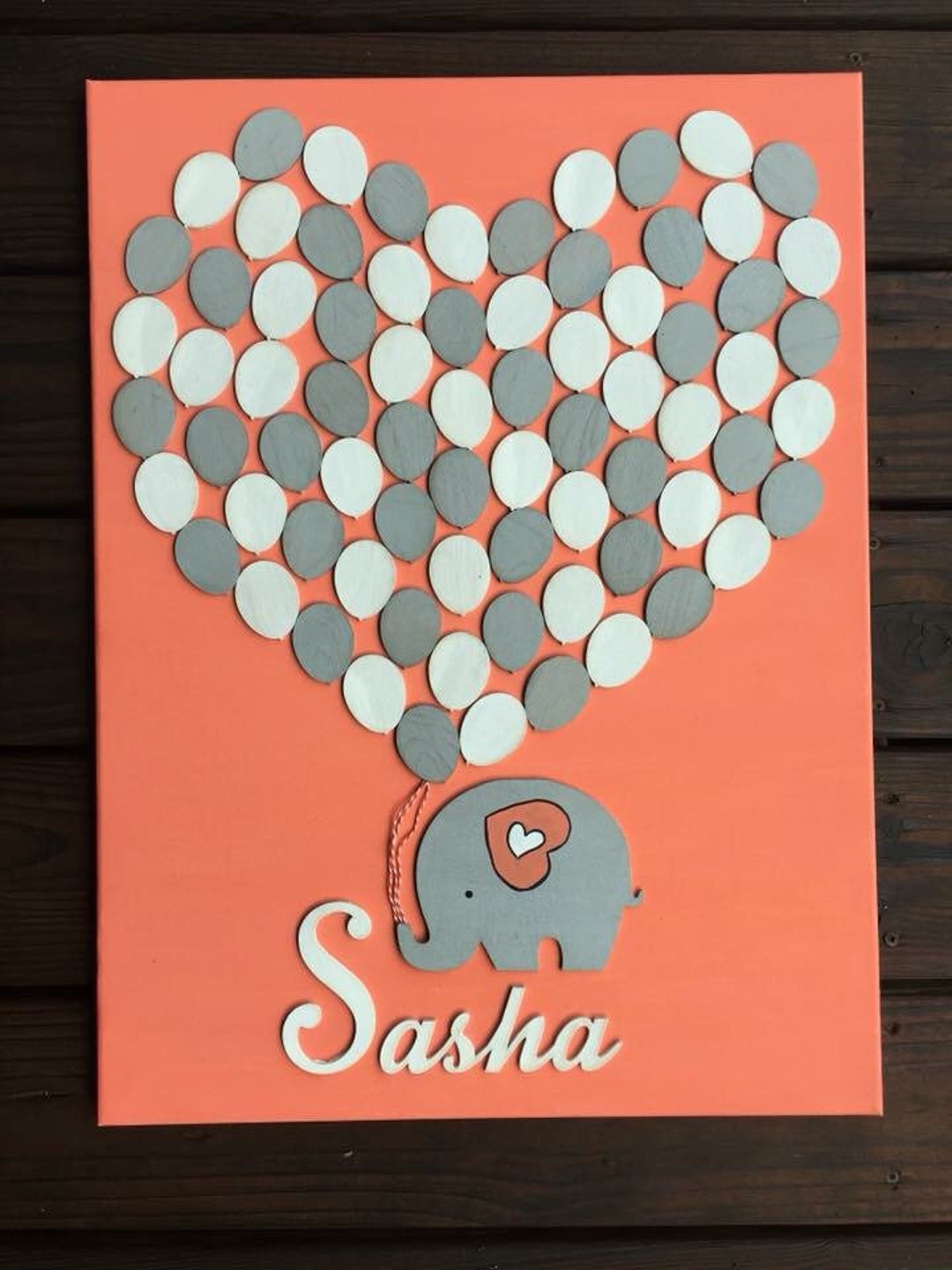 Alternativa Baby Shower Guest book Wedding 3D Guest Book Sign Wood