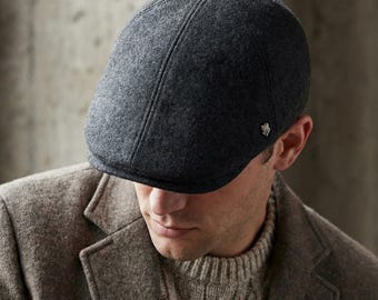 Custom Side Text Flat Cap, Classic Flat Cap, Minimal Personalized Hat for Spring Fall Winter