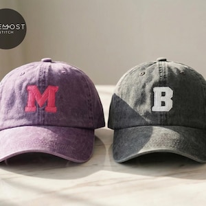 Benutzerdefinierte Initialen gestickte Kappe: Personalisierte Buchstabenmütze