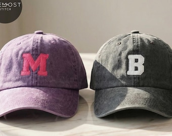 Custom Initial Embroidered Cap: Personalized Letter Hat