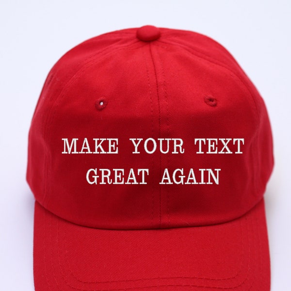 Relookez votre texte, chapeau brodé, chapeau personnalisé, casquette de baseball personnalisée, chapeau Maga personnalisé, Make America Great Again, Make America