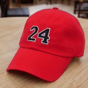 Custom Number hat, Women's hat with number, Men's hat with number, hat with player number, Embroidered Hat, Personalized Ball cap, Dad hat