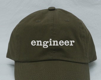 Sombrero de ingeniero, Sombrero bordado, Gorra inicial, Gorra de pelota personalizada, Sombrero personalizado, Sombrero de hombre, regalo para ella, sombrero de papá, regalo para ella