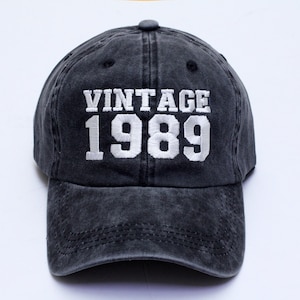 Vintage 1989 hat, Embroidered Hat, Initial cap, Personalized Ball cap, Custom Hat, Gift, gift for her, Dad Hat, Gift for her, Custom
