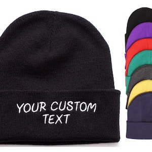 Custom Beanie Hat, Embroidered Beanie, Personalize Your Beanie, Beanie for Men, Beanie for Women, Black Beanie, Custom Beanie