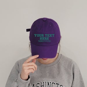 Purple Custom hat, Embroidered Hat, Initial cap, Personalized Ball cap, Custom Hat, Mens Hat, gift for her, Dad Hat, Gift for her