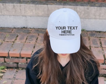 Embroidered White Cotton Hat: Personalized Initial Cap