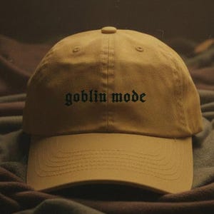 Goblin Mode Embroidered Hat: Custom Adjustable Cotton Cap
