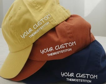 HAT SIDE Custom hat, Embroidered Hat, Initial cap, Personalized Ball cap, Custom Hat, Mens Hat, gift for her, Dad Hat, Gift for her
