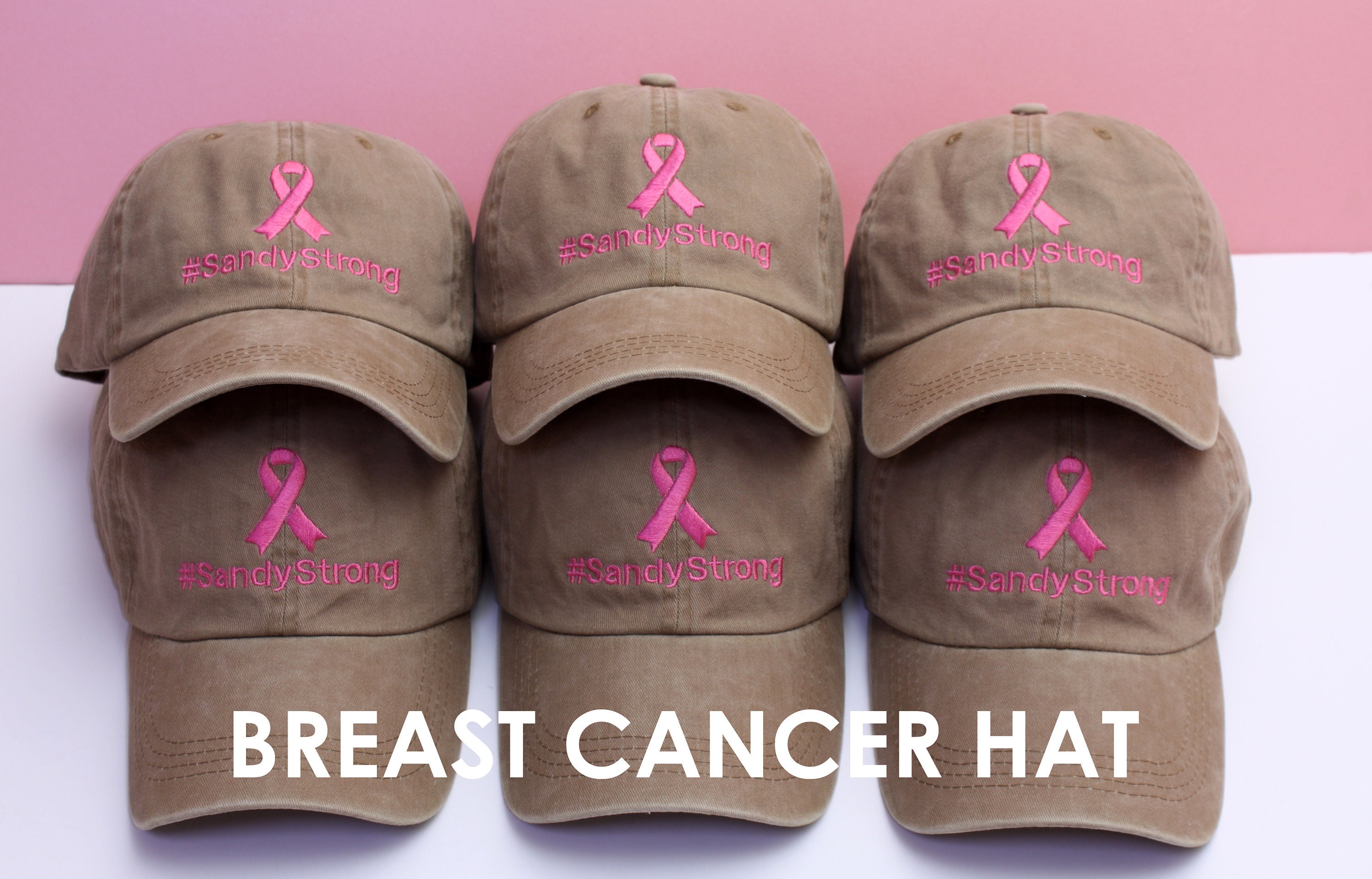 Breast Cancer hat Embroidered Hat Initial cap Personalized Etsy
