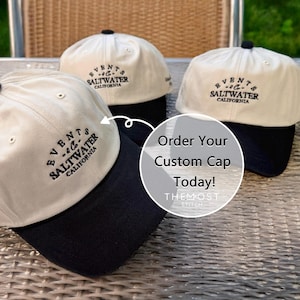Two Tone Custom hat, High quality Embroidered Hat, Initial cap, Personalized Ball cap, Custom Hat, Mens Hat, gift for her, Dad Hat
