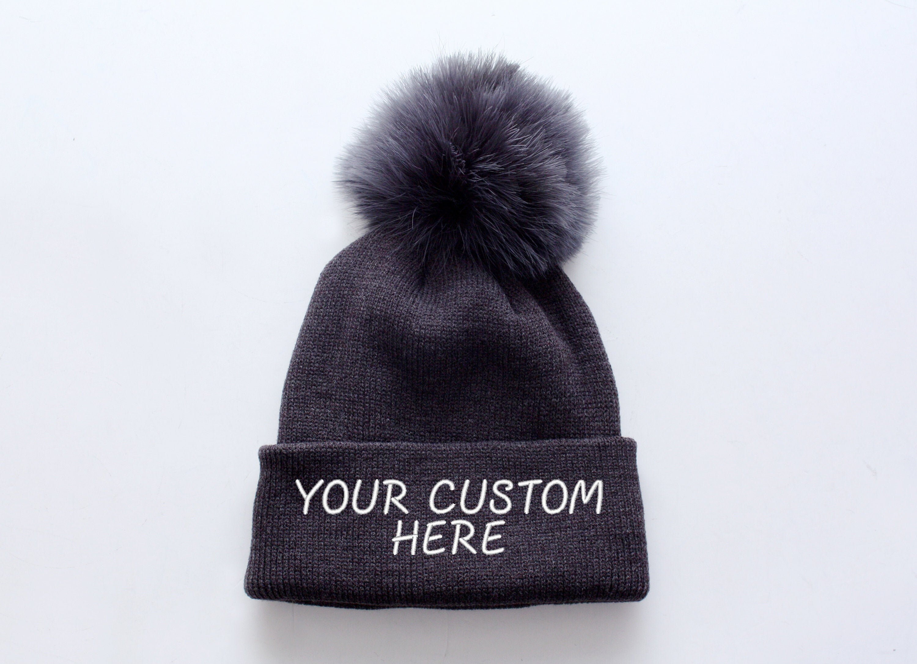 customize beanie with pom