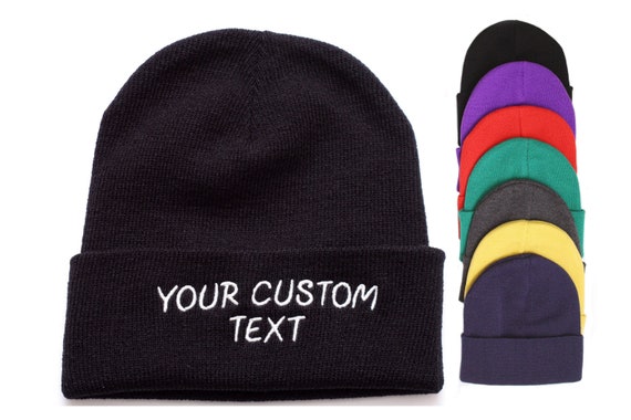 Custom Beanie Hat, Embroidered Beanie, Personalize Your Beanie, Beanie for Men, Beanie for Women, Black Beanie, Custom Beanie