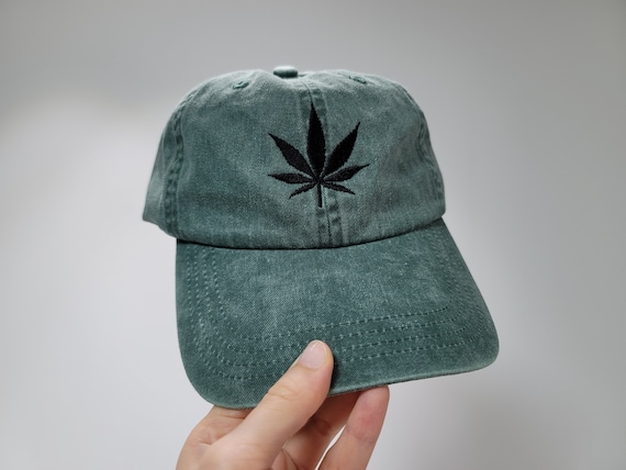 大麻の葉の帽子、マリファナの葉のユニセックス帽子、刺繍入りキャップ