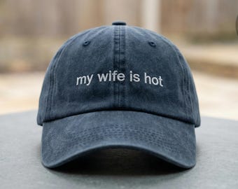 Gorra "Mi esposa es guapa", divertida gorra para marido, regalo para esposa, gorra de broma romántica, regalo de aniversario para ella, gorra de béisbol blanca bordada