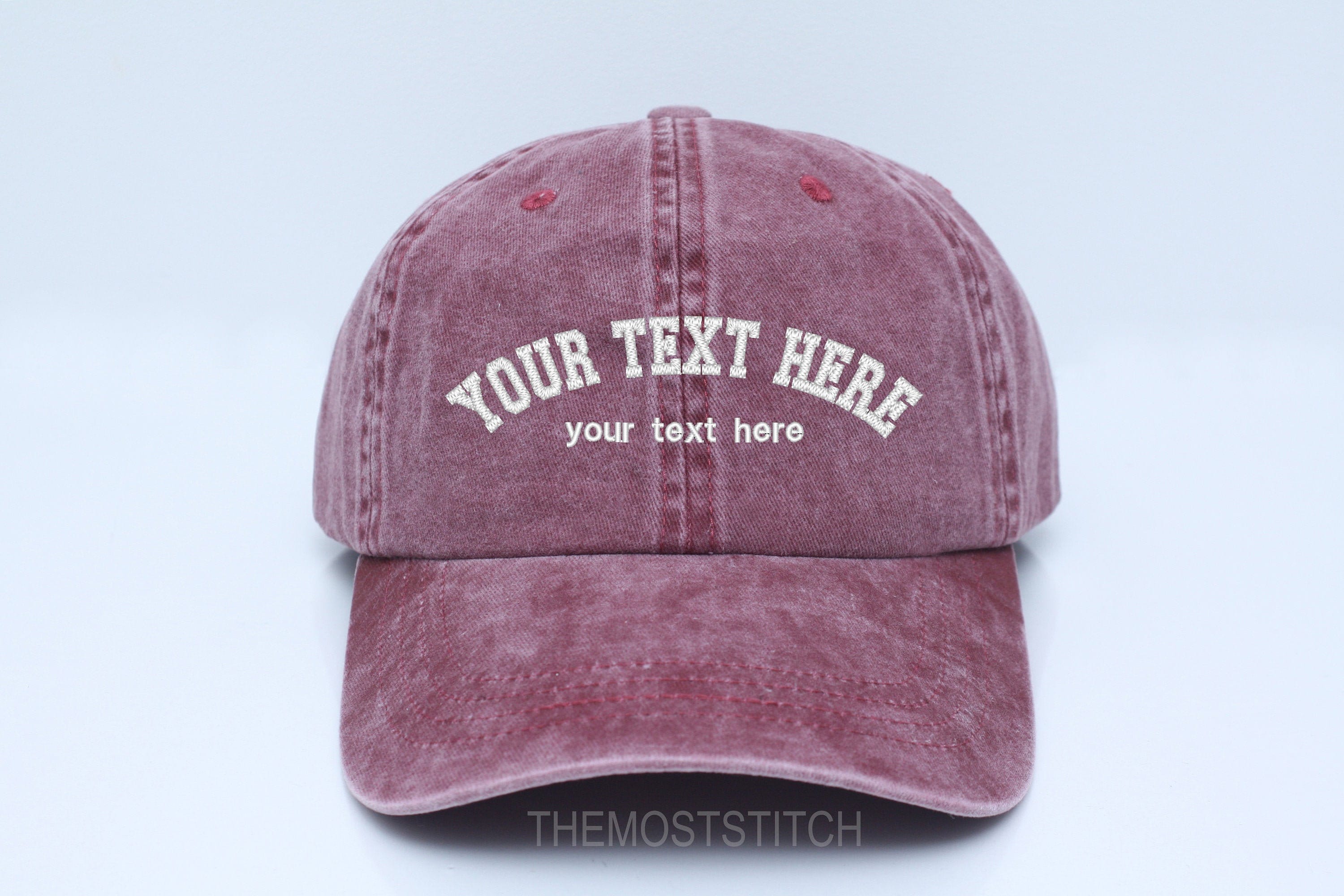 Curved Text, Custom Hat, Embroidered Hat, Initial Cap