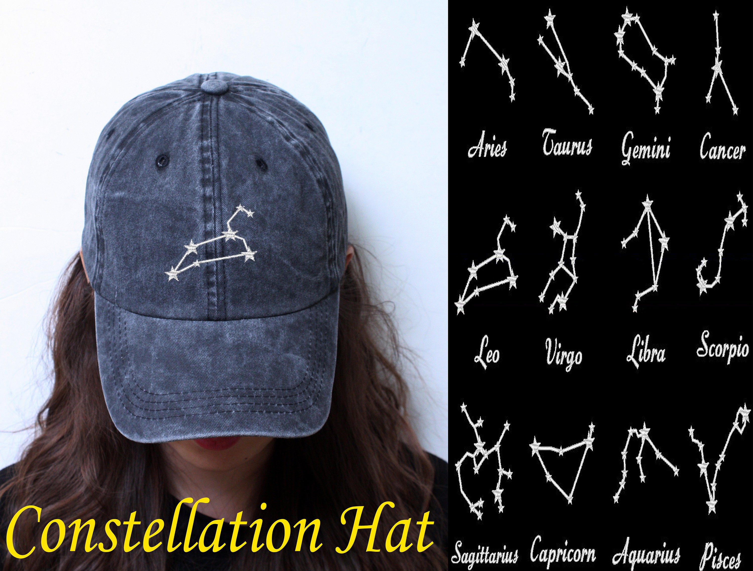 Constellation Hat Zodiac Hat Astrology Aries Taurus Etsy