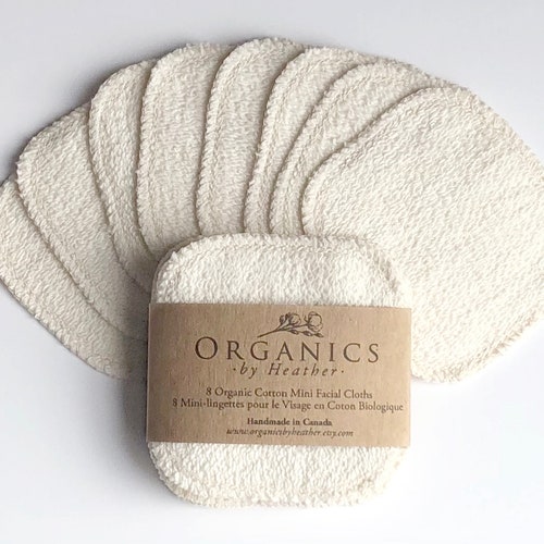 Organic Cotton Mini Facial Cloths 8 Pack Reusable Facial Etsy Canada