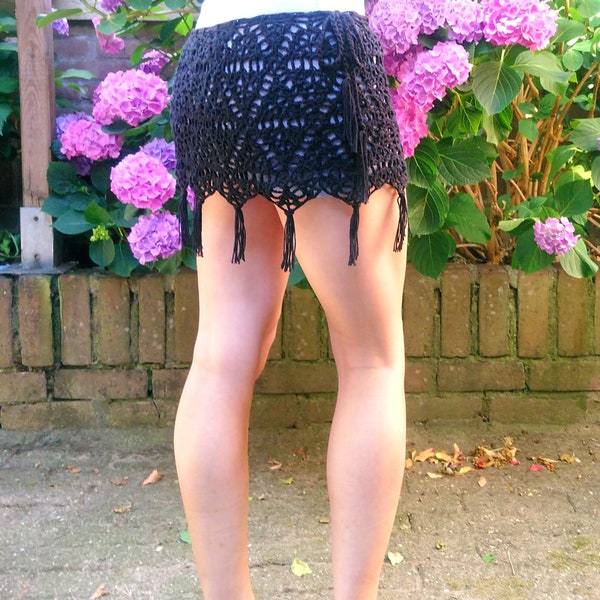 Crochet Pattern Beach skirt - written instructions and phototutorial for overskirt - bikini cover up - lace crochet - boho skirt (PDF)