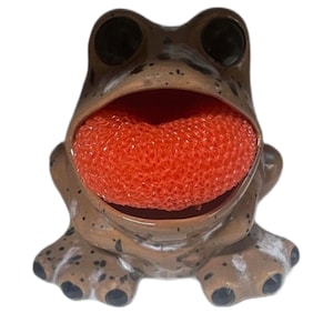 frog sponge holder, frog scrubby holder, kitchen decor, frog decor, scrubby holder, sponge holder, housewarming gift, frog lover gift, frog