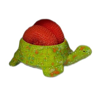 Ceramic turtle succulent planter, turtle sponge holder, succulent turtle planter, animal decor, patio decor, garden turtle, turtle decor