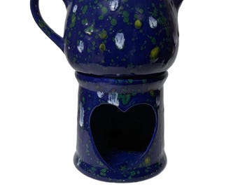 Handmade Ceramic Wax Melt Warmer with Spout & Heart Cutout