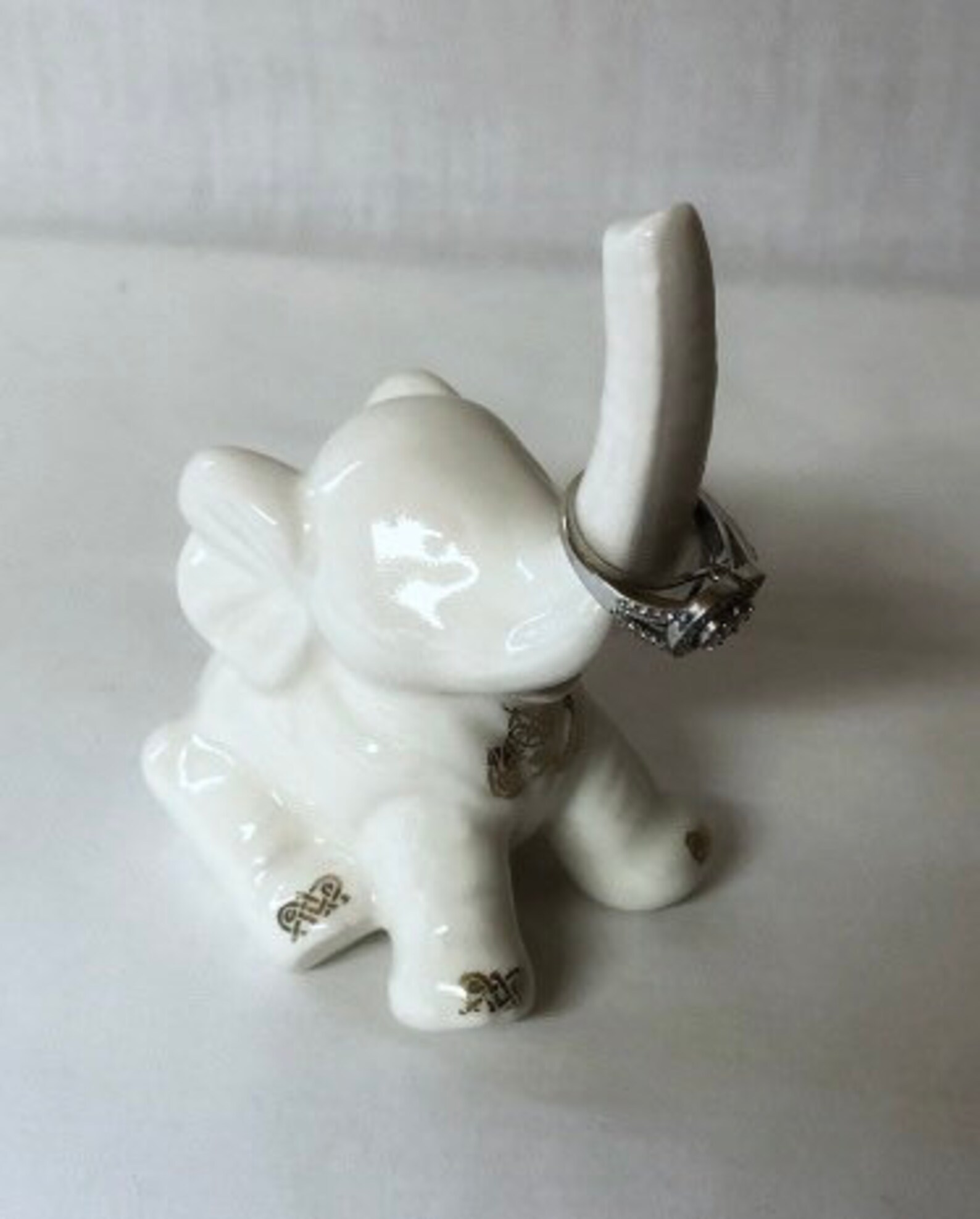 Ceramic Elephant Ring Holder Ring Holder White Elephant Etsy