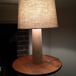 Solid Hard Maple Tapering Column Lamp