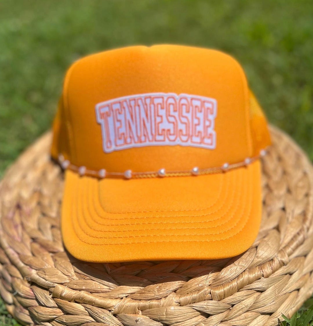 NWOT UT University of Tennessee Cream and Orange Trucker Hat University of Tennessee Hat White w/ Orange T Logo main image 4