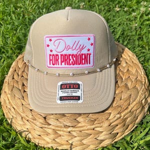 Dolly Trucker Hat.  Dolly Parton. Custom Patch Hat, Mid Profile. Adult or Youth sizes available. Comes with hat chain