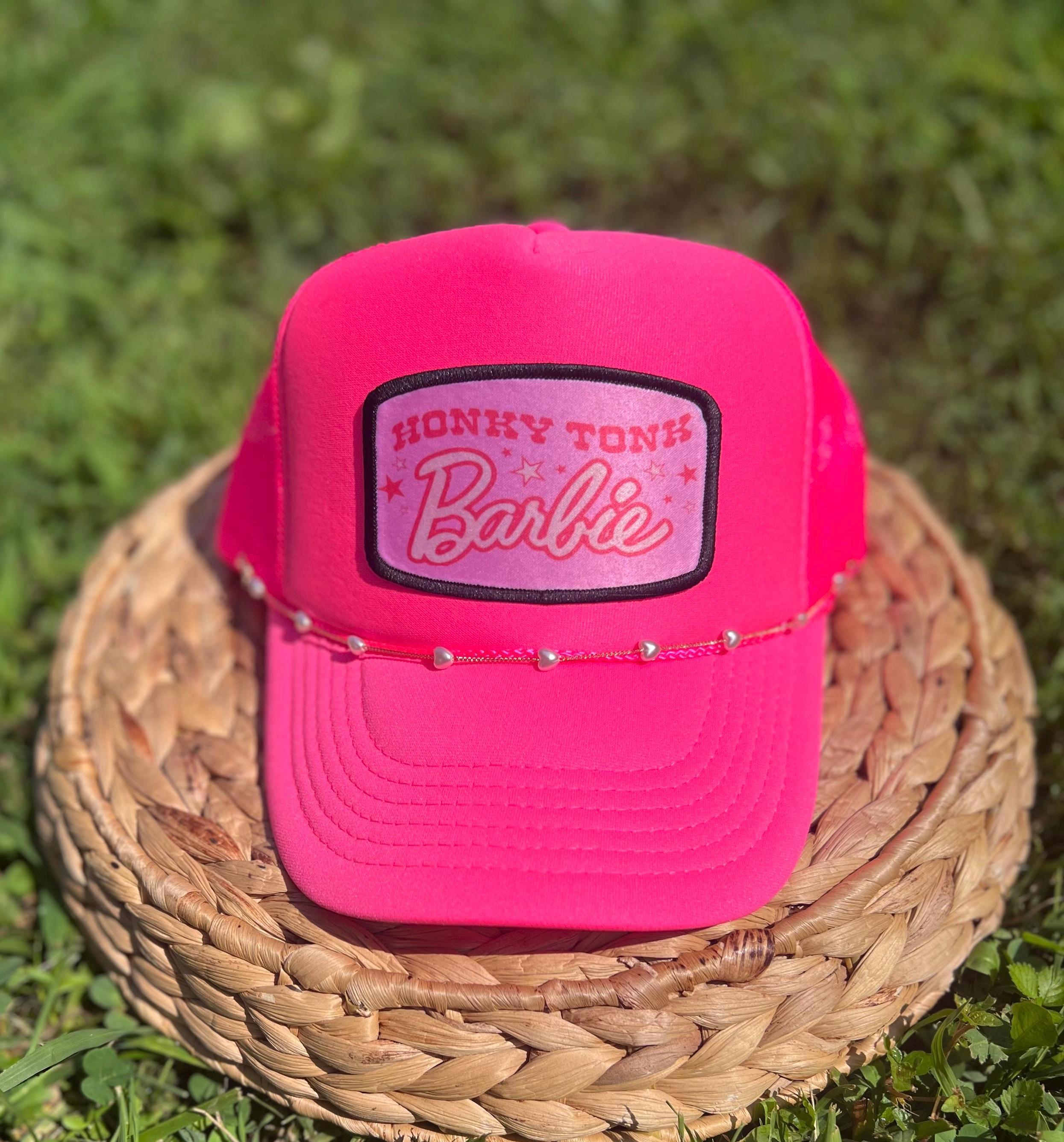 Barbie Pink Adjustable Foam Trucker Hat Brand New Hot Pink Beach Barbie Trucker Hat – HERMOSA ORIGINALS main image 2