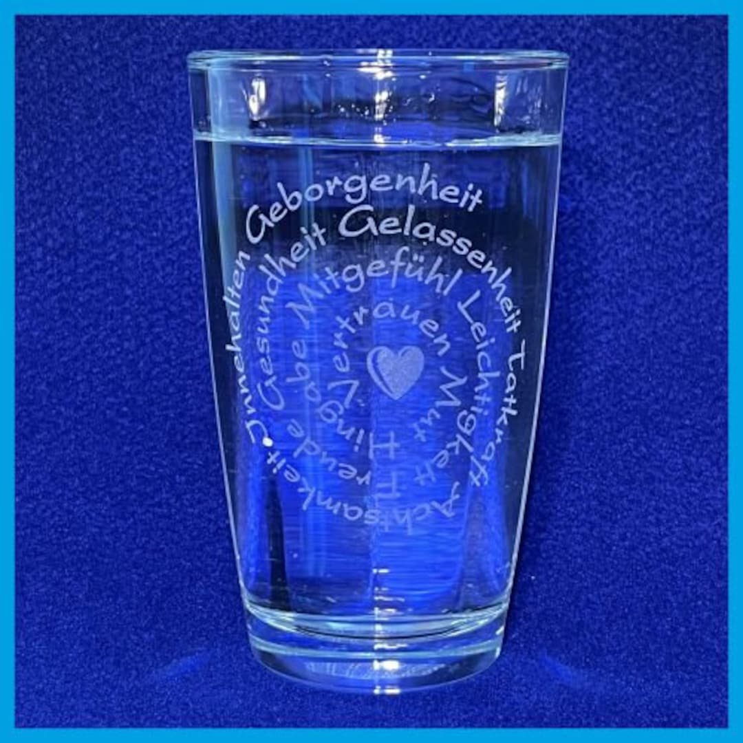 Personalisierte Trinkgläser Mit Gravur – 330 Ml, 6 Stück, Mit 2-zeiliger Lasergravur, Spülmaschinenfest Für Hochzeiten & Events