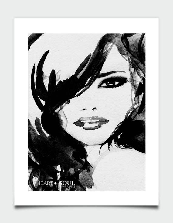 Black And White Art Scandi Decor Modern Wall Decor Teen Wall Art Black And White Illustration Fashion Wall Decor Bedroom Decor