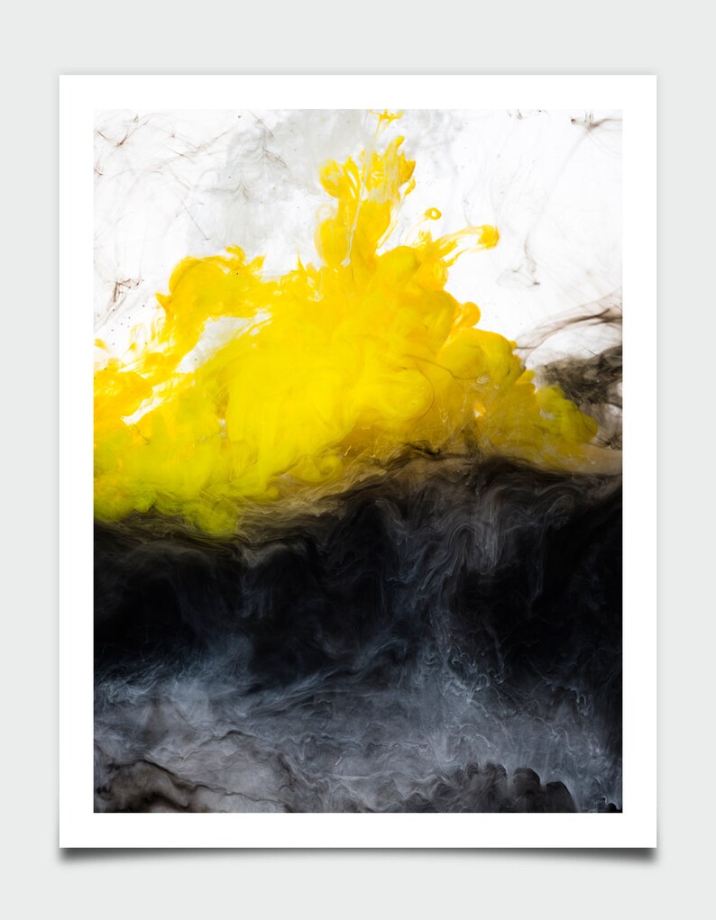 Abstract Art Bedroom Decor Living Room Decor Yellow and Etsy