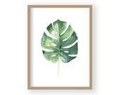 Stampa Monstera, Arte tropicale, Stampa botanica, Decorazione murale tropicale, Regalo botanico, Decoro Scandi, Arredamento minimalista, Arte della parete verde