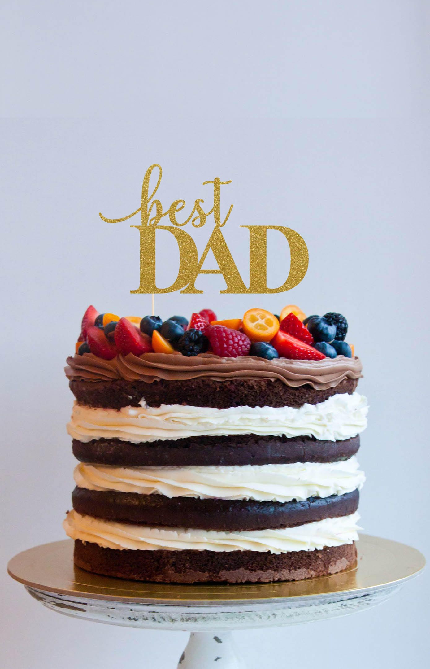 Best Dad Cake Cake Topper Cake Decoration Glitter Gold - Etsy