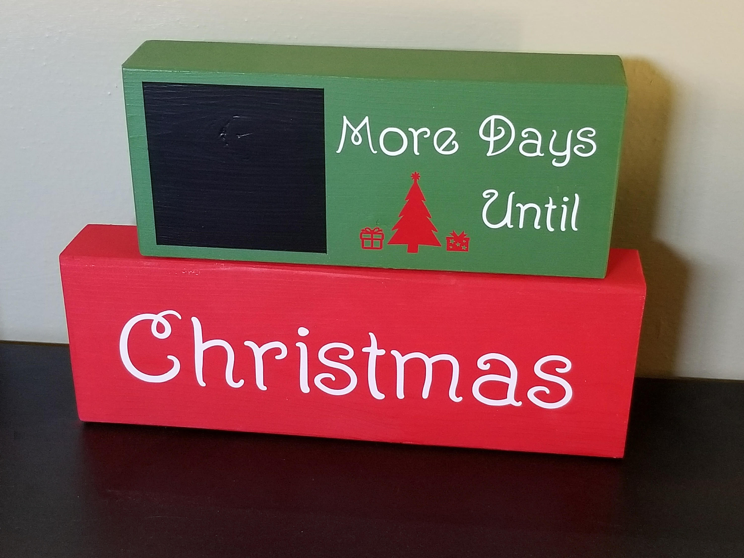 Chalkboard Christmas countdown block Christmas Countdown Etsy