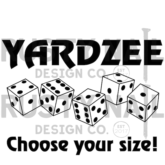 Vinyl Yardzee Decal With Dice Choose Your Color And Size Etsy