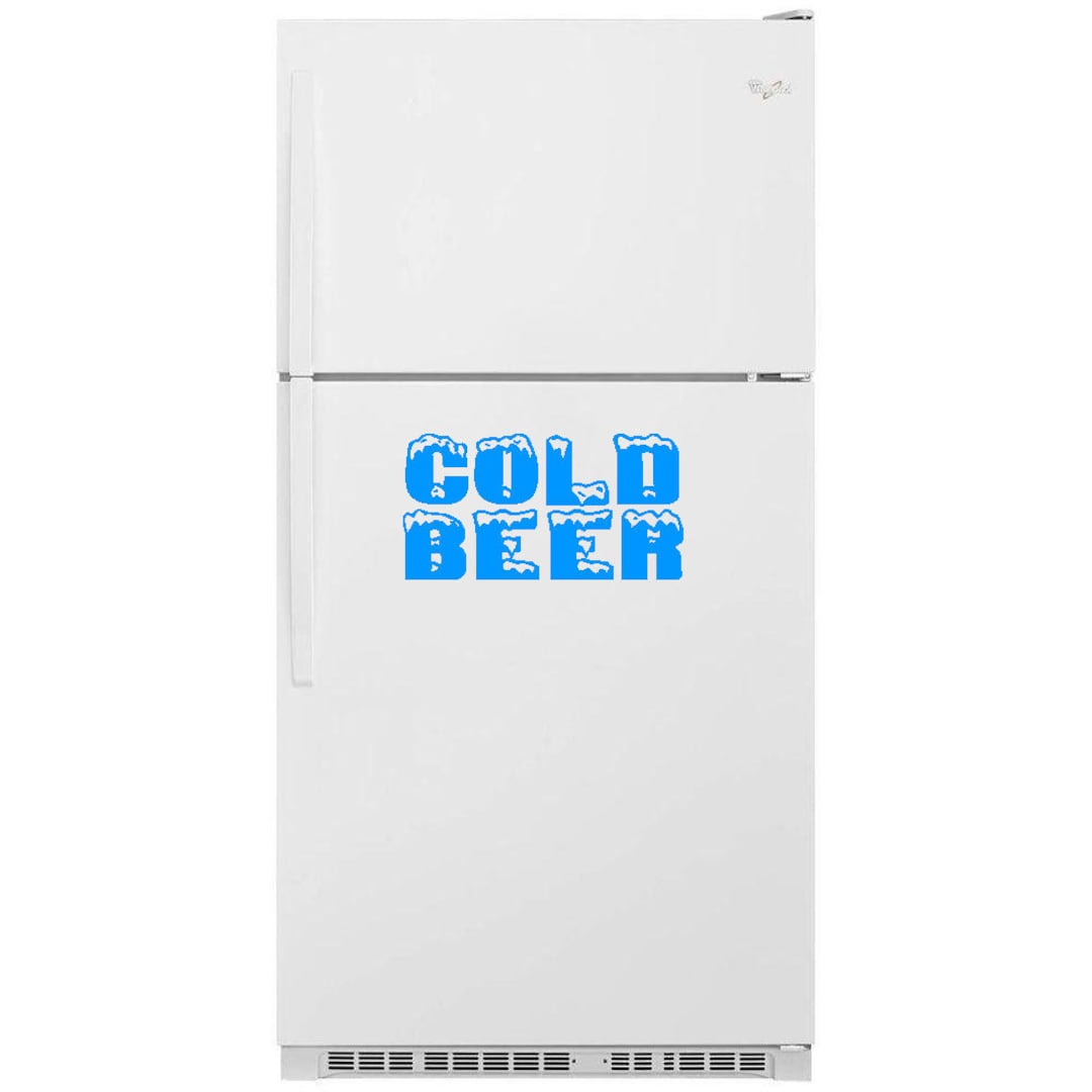 Cold Beer Fridge Decal Beer Fridge Ice Cold Beer Man Cave Etsy