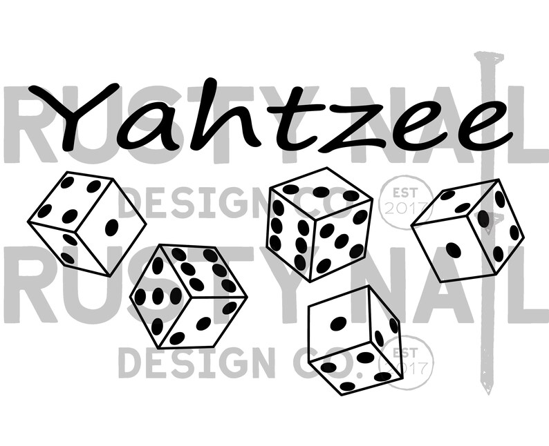 Yahtzee Decal Yahtzee Bucket Decal Vinyl Yahtzee Decal Etsy