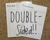 Yardzee Yahtzee Score Sheet Scorecard Double-Sided Dry Erase Scorecard Yardzee Farkle - Laminated 8-1 2x11 Cardstock