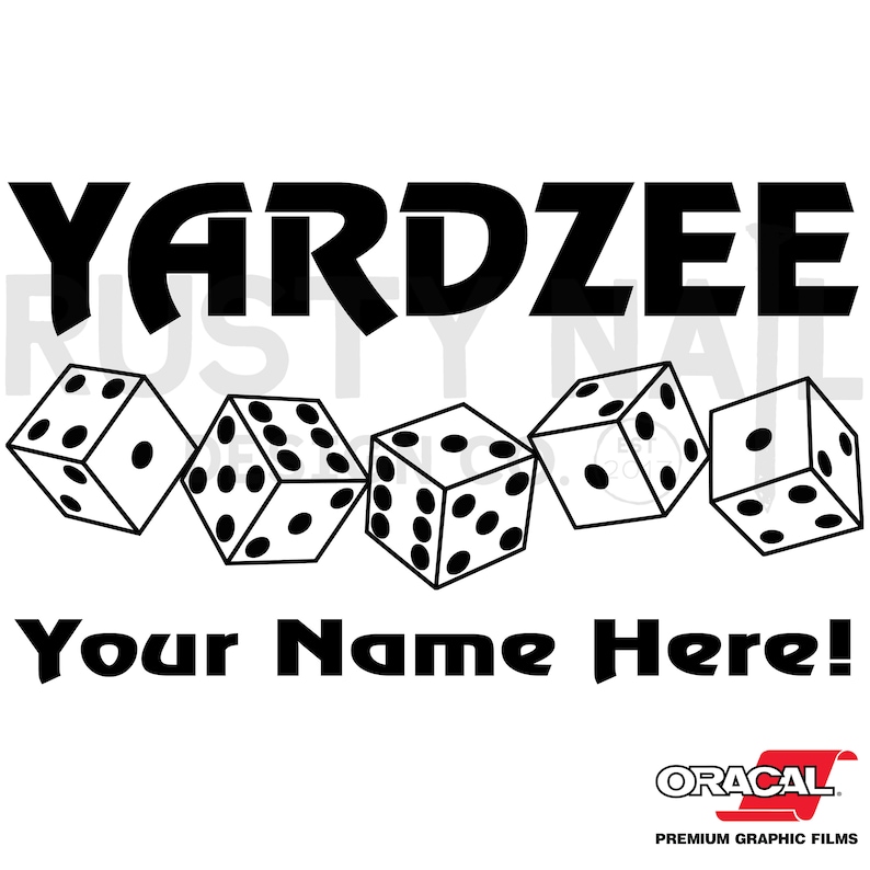 personalized yardzee decal with dice bucket decal choose