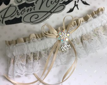 Champagne and Gold Prom Garter Custom Colors Prom Garter Prom Garters