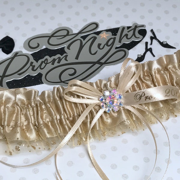 Champagne and Gold Prom Garter.  Prom Garters