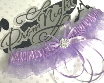 Lavender prom garter,  Prom garter in light purple.