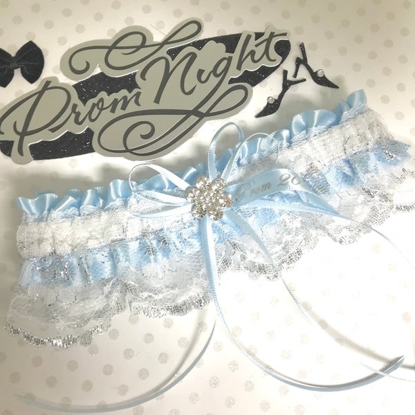 Light blue garter for prom.  Something blue garter. Blue garter.