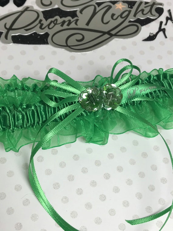 Emerald Green Prom Garter. Prom Garters Custom Color Prom Etsy